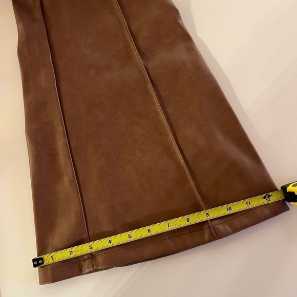 Avec Les Filles faux brown leather flare pants sz M NWOT hippie boho - Picture 6 of 8